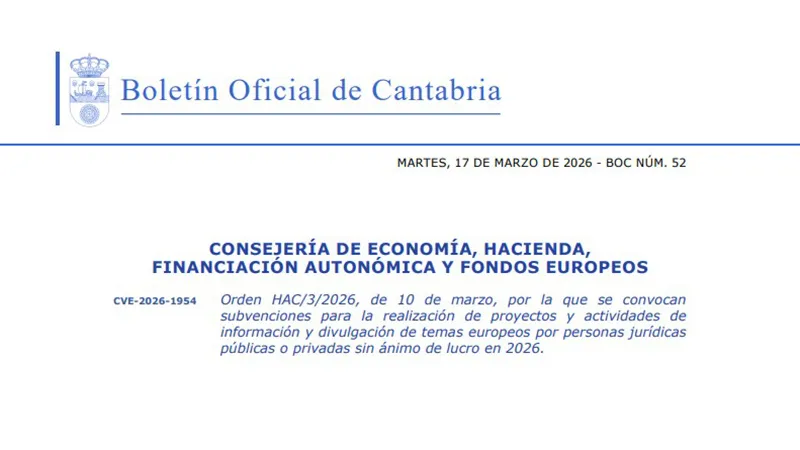 El Gobierno destina 175.000 euros a entidades públicas o privadas para la realización de actividades de divulgación de temas sobre el proceso de integración de la Unión Europea