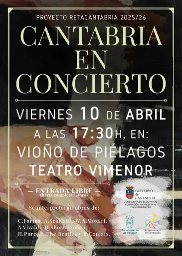  Alumnos del Conservatorio profesional de música de Torrelavega ofrecerán en Piélagos un concierto en colaboración con el Proyecto Retacantabria