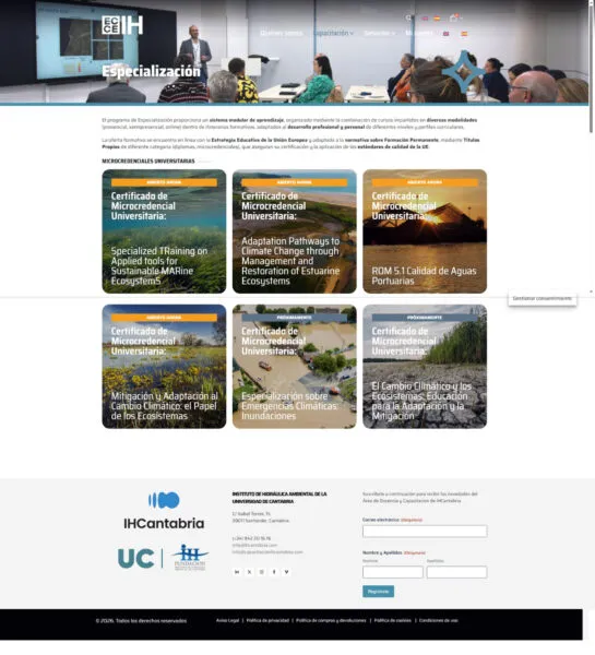 Noticias de Cantabria | El Cántabro | IHCantabria abre nuevas microcredenciales con becas de hasta 300 euros y formación online en retos ambientales clave