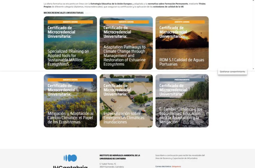 Noticias de Cantabria | El Cántabro | IHCantabria abre nuevas microcredenciales con becas de hasta 300 euros y formación online en retos ambientales clave