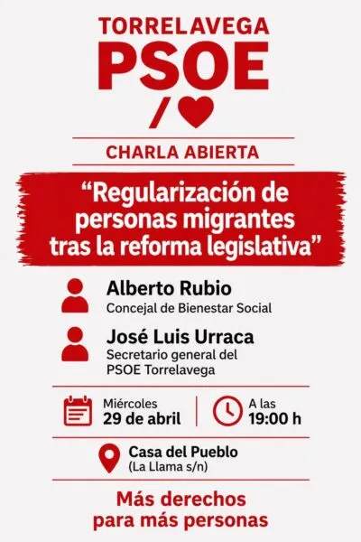 Noticias de Cantabria | El Cántabro | El PSOE de Torrelavega abre el debate sobre la regularización de migrantes tras la reforma legal