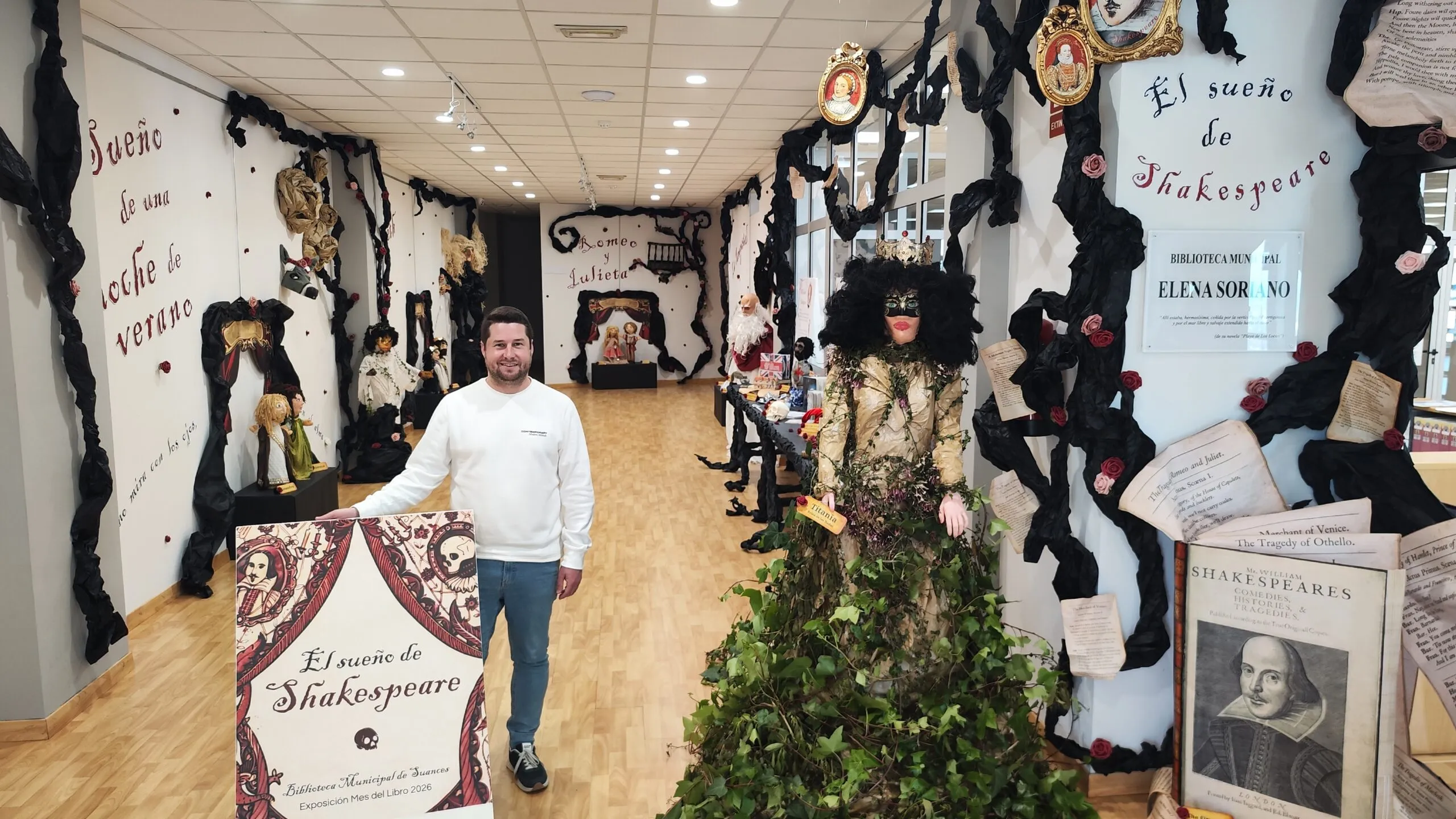 Shakespeare toma Suances: la Biblioteca Elena Soriano inaugura una exposición inmersiva con sus grandes obras