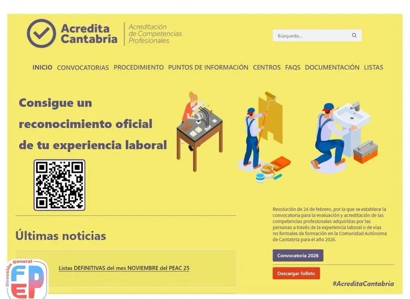 Abierta la convocatoria para solicitar la acreditación de competencias profesionales a través de la experiencia laboral o vías no formales de formación