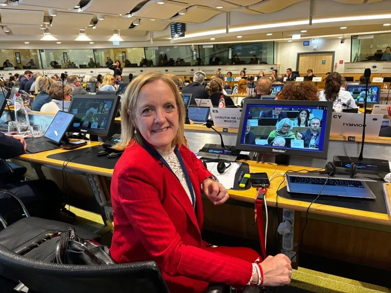 La consejera de Presidencia, al inicio de la Comisión NAT en Bruselas (Foto: Gobierno de Cantabria)