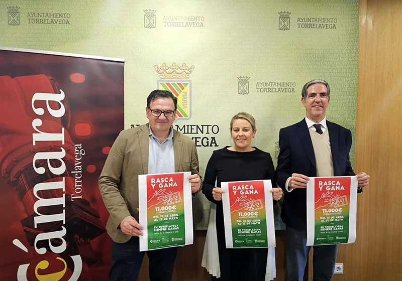 Gobierno, Ayuntamiento y Cámara de Comercio de Torrelavega lanzan la campaña de dinamización ‘Rasca y Gana’ para incentivar las compras en el comercio local