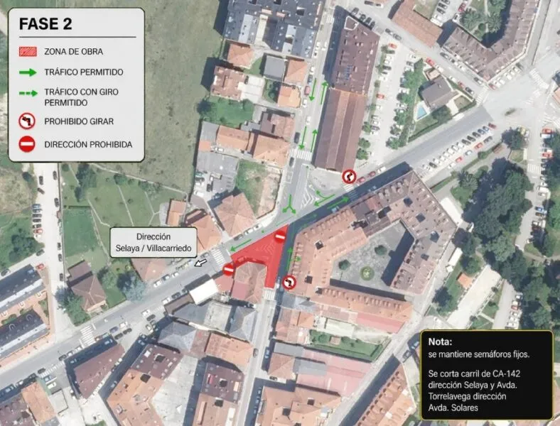 Noticias de Cantabria | El Cántabro | Desvío de tráfico en Sarón por obras de saneamiento a partir del 18 de mayo en la Avda. Torrelavega