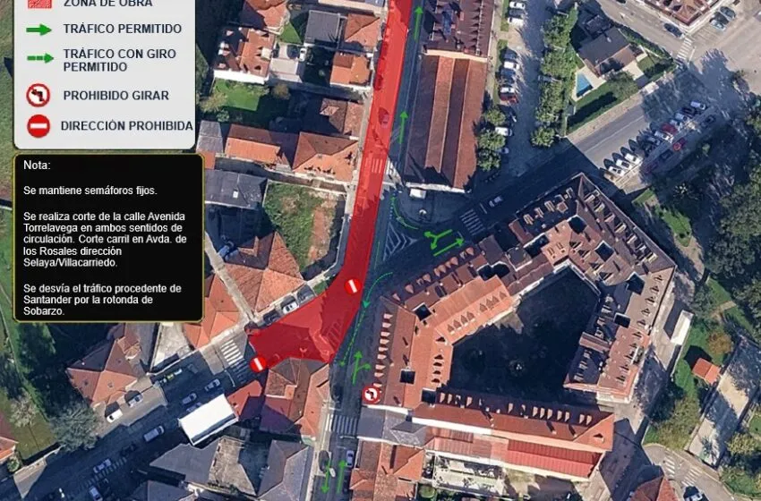  AVISO: Nuevo Corte total de circulación de la Avda. Torrelavega y el corte de la Avda. Los Rosales por obras de mejora del saneamiento en Sarón desde miércoles día 20 de mayo
