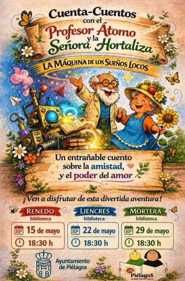  El Profesor Átomo y la Señora Hortaliza visitarán las Bibliotecas municipales de Piélagos con ‘La máquina de los sueños locos’