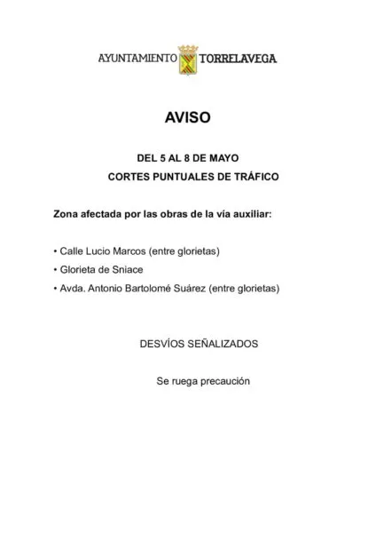 Noticias de Cantabria | El Cántabro | Cortes puntuales de tráfico del 5 al 8 de mayo por la reposición del firme afectado por las obras de la vía auxiliar
