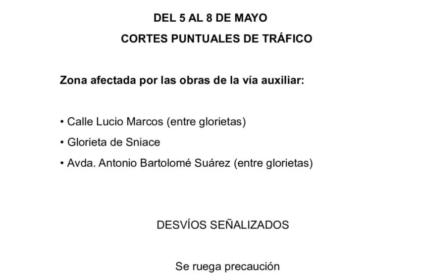 Noticias de Cantabria | El Cántabro | Cortes puntuales de tráfico del 5 al 8 de mayo por la reposición del firme afectado por las obras de la vía auxiliar
