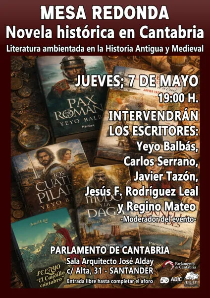 Noticias de Cantabria | El Cántabro | El Parlamento reunirá a destacados autores en una mesa redonda sobre novela histórica ambientada en Cantabria
