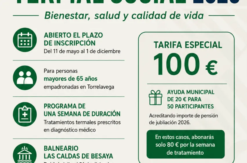 Noticias de Cantabria | El Cántabro | Abierto el plazo de inscripción para participar en el Programa Termal Social 2026