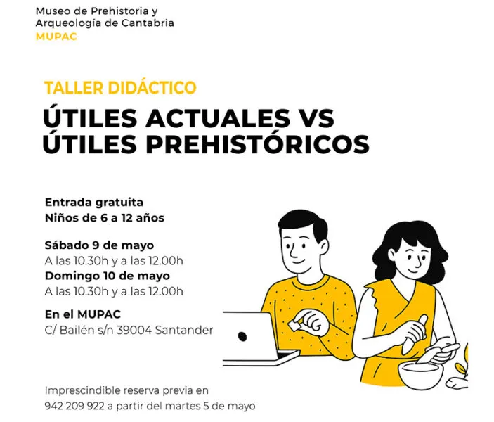 El MUPAC convoca un nuevo taller pedagógico en torno al uso de los útiles paleolíticos en contraposición con los modernos. (Foto: Oficina de comunicación)