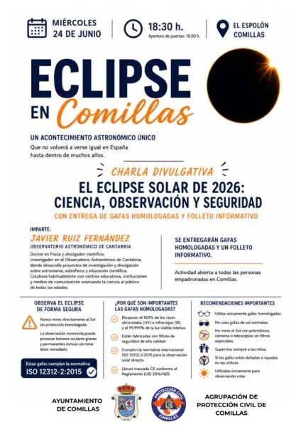 Noticias de Cantabria | El Cántabro | El Ayuntamiento de Comillas organiza una charla divulgativa para el próximo 24 de junio sobre el eclipse solar total 