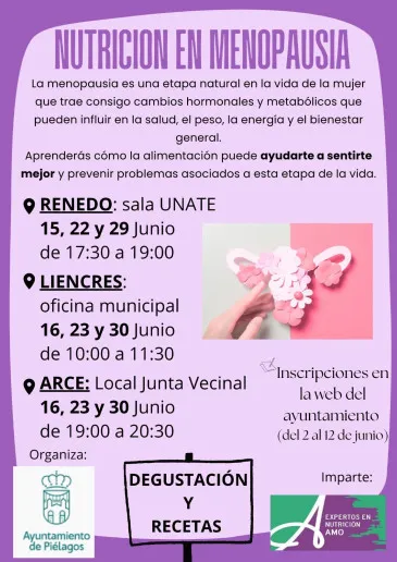 Noticias de Cantabria | El Cántabro | Piélagos impartirá charlas informativas sobre nutrición como herramienta para prevenir los problemas asociados a la menopausia