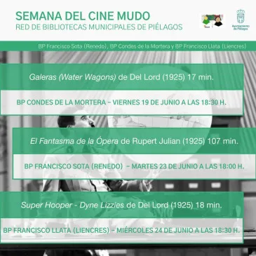 Noticias de Cantabria | El Cántabro | Las bibliotecas municipales de Piélagos organizan la Semana del cine mudo para que sus lectores puedan viajar un siglo atrás y disfrutar de algunos de los títulos de la cartelera del año 1925