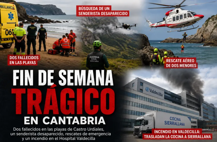 Noticias de Cantabria | El Cántabro | Fin de semana trágico en Cantabria: dos fallecidos en las playas, un senderista desaparecido, rescates de emergencia y un incendio en Valdecilla