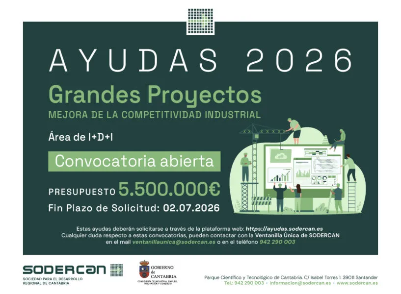 Noticias de Cantabria | El Cántabro | SODERCAN lanza ayudas para grandes proyectos de mejora de la competitividad industrial con 5,5 millones de euros
