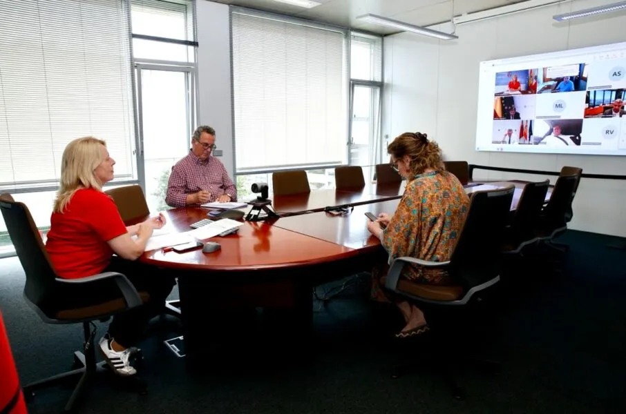 La consejera participa por videoconferencia en la Conferencia Sectorial de Pesca. (Foto: Lara Revilla).