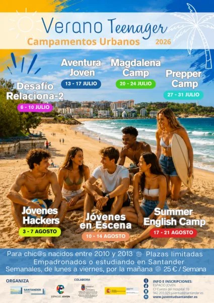 Noticias de Cantabria | El Cántabro | Santander abre mañana las inscripciones para el ‘Verano Teenager’ 2026