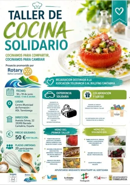 Noticias de Cantabria | El Cántabro | Torrelavega acogerá un taller de cocina solidario a favor de la Asociación Tolerancia 0 al Bullying Cantabria 