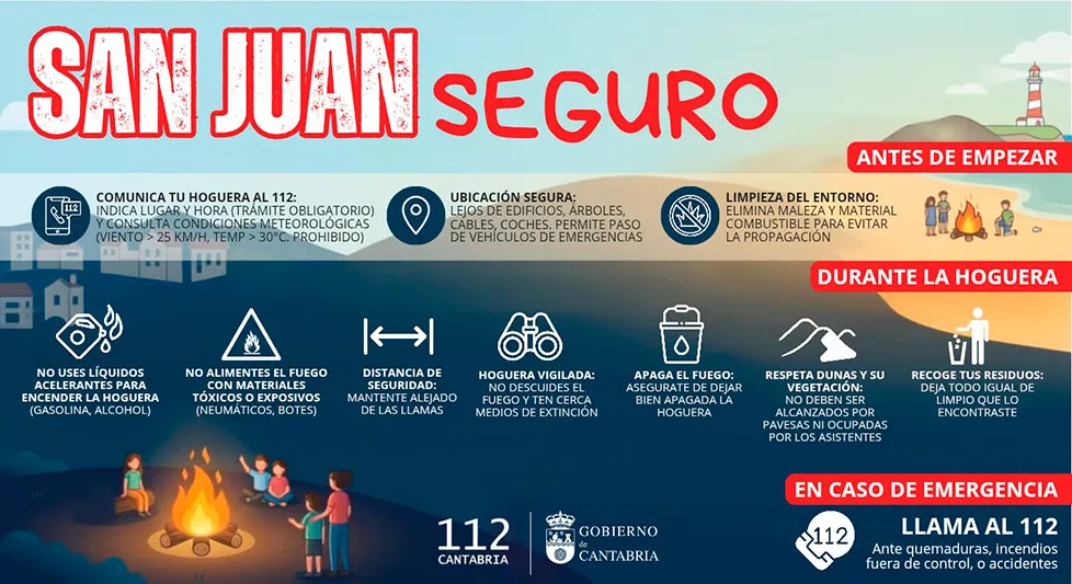 El Ejecutivo recuerda que, en los días y horas previos a la cita, los organizadores deberán llamar al 112 indicando el lugar en el que se va a encender la hoguera (Foto: Oficina de Comunicación)