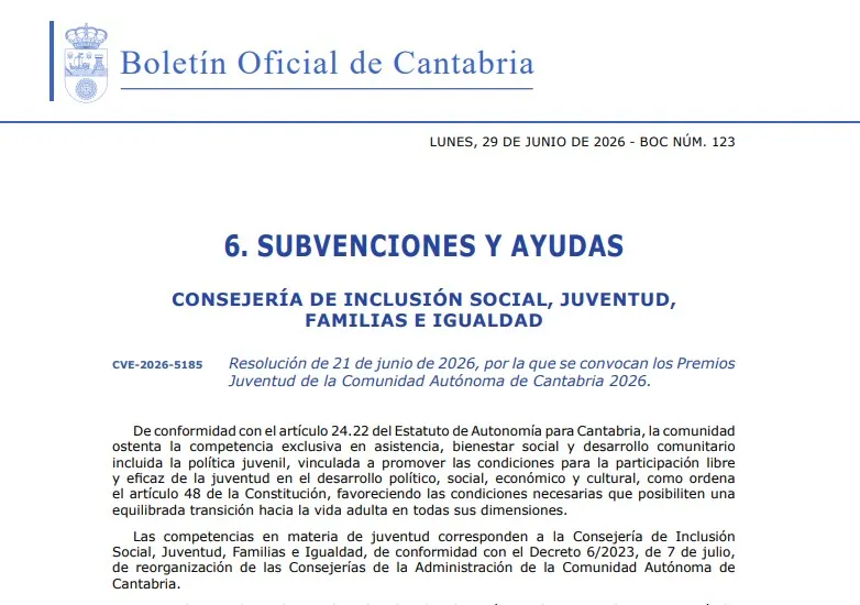 El plazo de presentación de candidaturas es de 20 días hábiles.