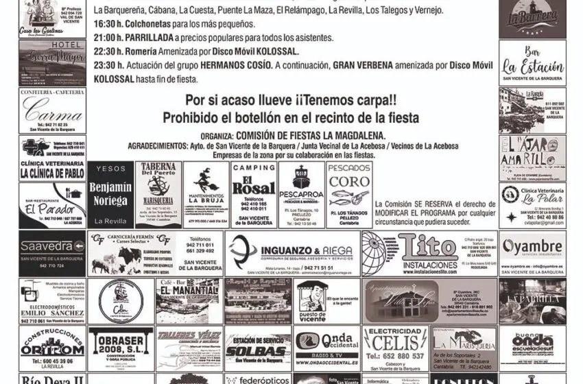  Fiestas de Santa María Magdalena en La Acebosa