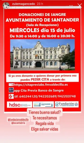 Noticias de Cantabria | El Cántabro | El Ayuntamiento acoge el miércoles 15 un punto de donación de sangre