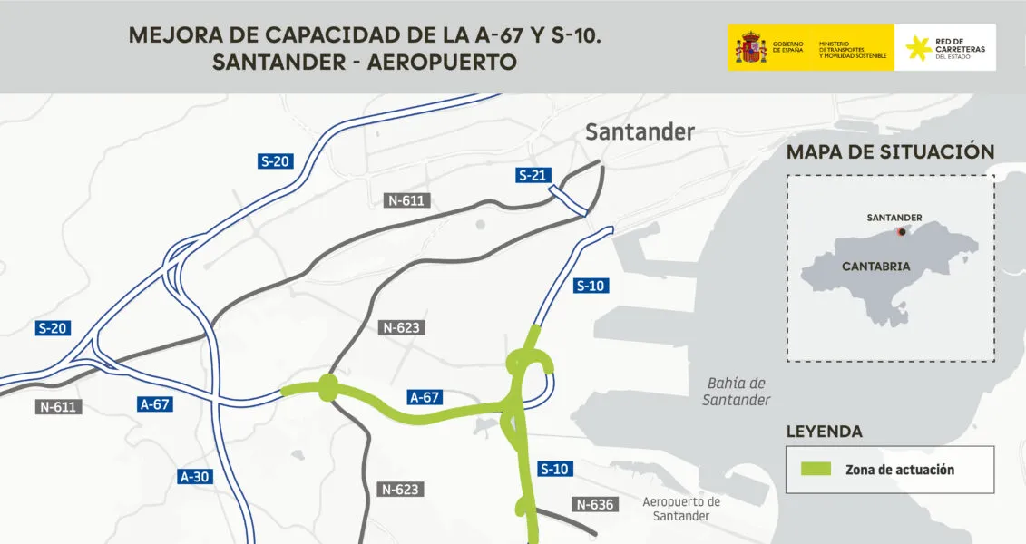 Noticias de Cantabria | El Cántabro | Transportes impulsa la ampliación de la A-67 y la S-10 en Santander tras obtener el visto bueno ambiental