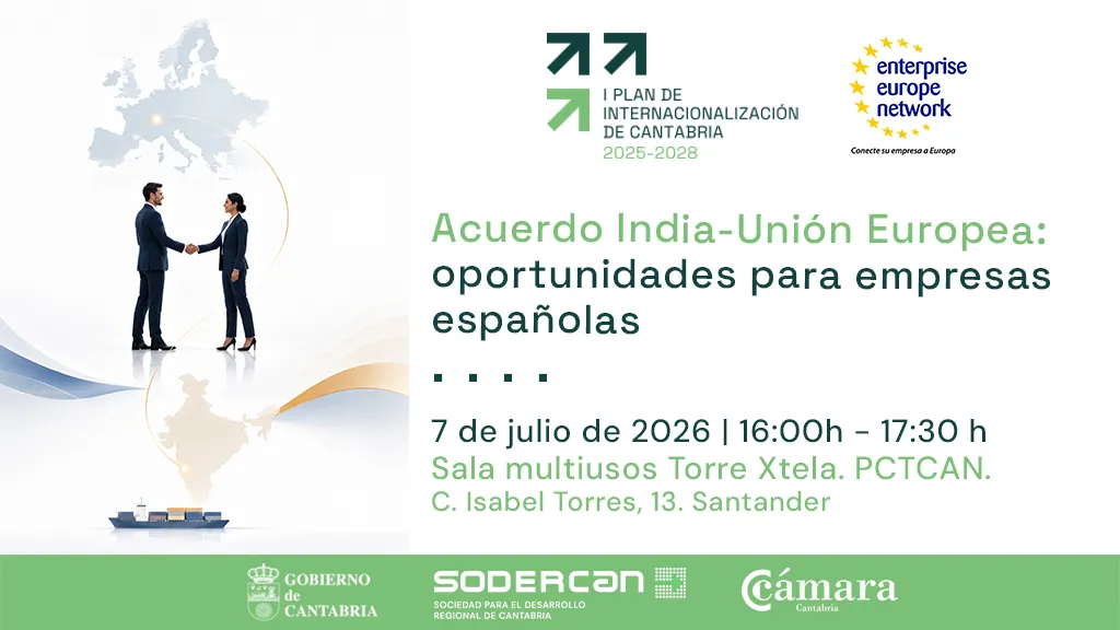 Noticias de Cantabria | El Cántabro | SODERCAN y Cámara acercan a las empresas cántabras las claves del acuerdo comercial entre la UE y la India