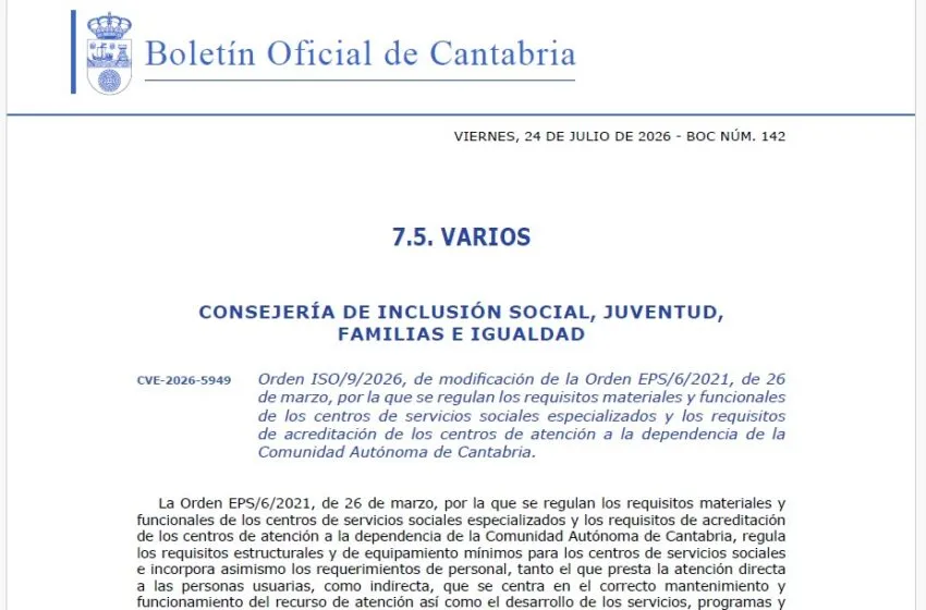 Inclusión Social modifica la orden que regula los requisitos de los centros sociales y la acreditación de los centros de dependencia para mejorar la atención, la gestión, y avanzar en la simplifica…