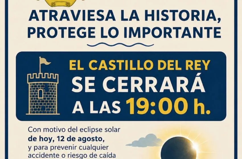 Noticias de Cantabria | El Cántabro | El Castillo del Rey cerrará a las 19.00 horas y, por seguridad, no se podrá ver el Eclipse desde ahí