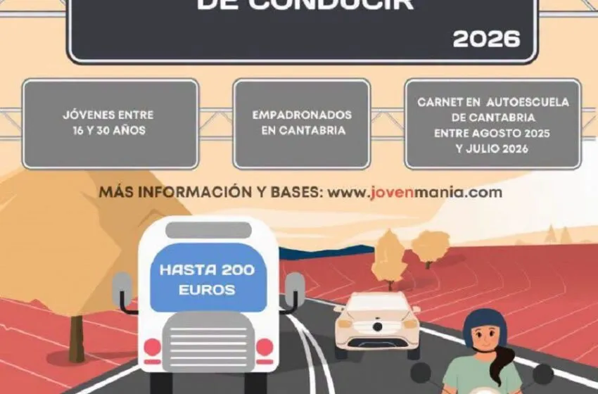  Cantabria dará hasta 200 euros a los jóvenes de la región para obtener el carné de conducir