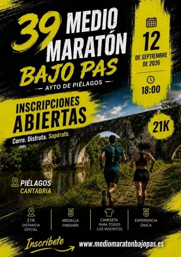 Noticias de Cantabria | El Cántabro | Continúa abierta, hasta agotar los 500 dorsales disponibles, la inscripción en el XXXIX Medio Maratón Bajo Pas – Ayuntamiento de Piélagos que se disputará el 12 de septiembre