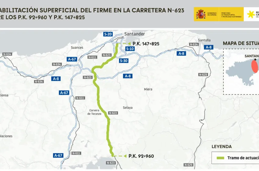 Noticias de Cantabria | El Cántabro | Transportes destina 10,9 millones a renovar casi 55 kilómetros de la N-623 entre Venta Nueva y Santander