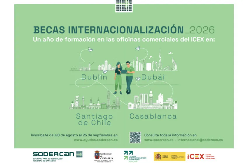 Convocadas las becas de comercio exterior de SODERCAN, con destinos en Dubái, Dublín, Casablanca y Santiago de Chile 