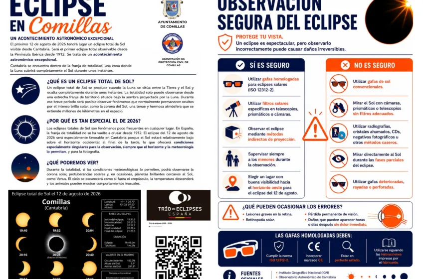 Noticias de Cantabria | El Cántabro | Comillas difunde las recomendaciones para observar con seguridad el eclipse solar del 12 de agosto