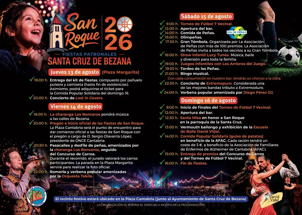 Noticias de Cantabria | El Cántabro | Bezana celebrará San Roque del 13 al 16 de agosto con música, tradición, deporte y solidaridad