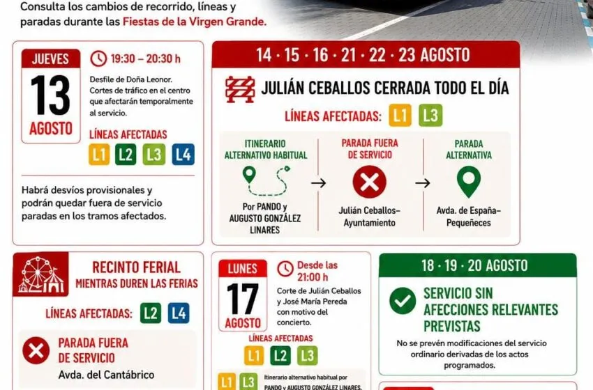 Noticias de Cantabria | El Cántabro | Torrebus: afecciones y cambios durante las Fiestas de la Virgen Grande