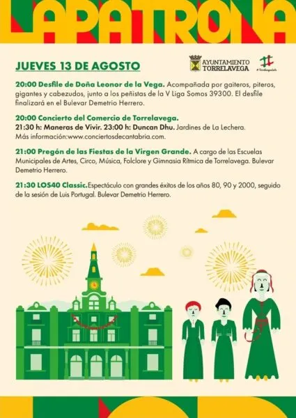Noticias de Cantabria | El Cántabro | Torrelavega inicia mañana las Fiestas de la Virgen Grande con el pregón de las Escuelas Municipales de Folclore, Circo, Música, Artes y Gimnasia Rítmica