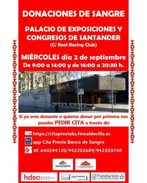 Noticias de Cantabria | El Cántabro | El Palacio de Exposiciones de Santander acoge el miércoles una colecta de sangre