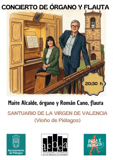 Noticias de Cantabria | El Cántabro | El Santuario de la Virgen de Valencia, sede mañana miércoles de un concierto de órgano y flauta de pico