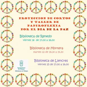  Las bibliotecas municipales de Piélagos celebrarán el Día internacional de la Paz con proyecciones de cortometrajes y talleres de papiroflexia para sus lectores más jóvenes