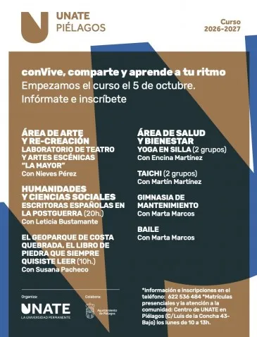 Noticias de Cantabria | El Cántabro | Quijano se estrena como sede de las actividades de UNATE en Piélagos este curso 2026-2027 con un taller sobre escritoras españolas en la posguerra