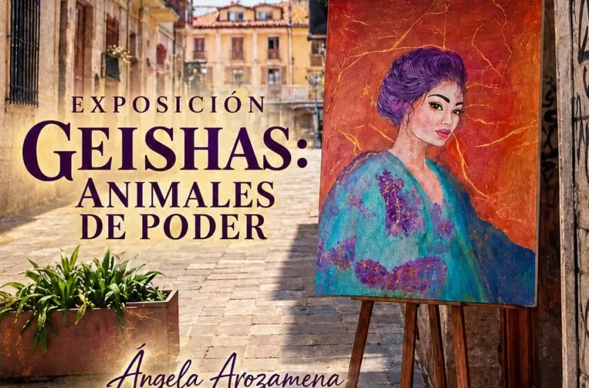 Geishas y animales de poder protagonizan la nueva exposición de Ángela Arozamena en Torrelavega