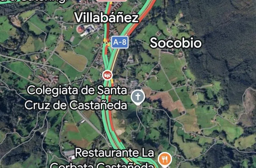  Un fallecido y un herido leve tras chocar un camión contra un vehículo detenido en la A-8 en Castañeda
