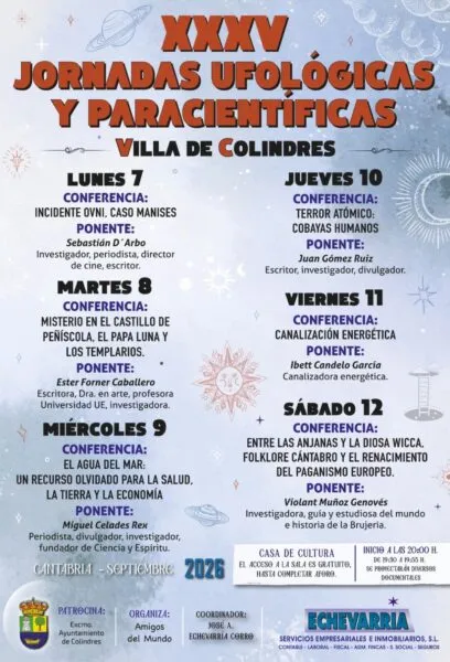 Noticias de Cantabria | El Cántabro | Colindres acogerá la próxima semana las XXXV Jornadas Ufológicas y Paracientíficas Villa de Colindres