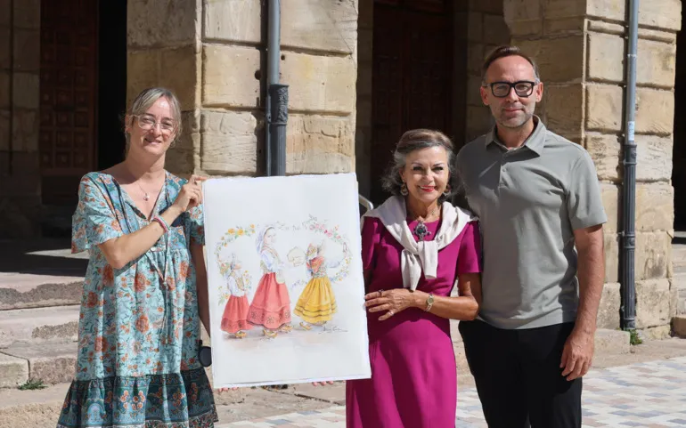 Noticias de Cantabria | El Cántabro | Alicia Cañas se inspira en las Tres Gracias de la mitología griega para ilustrar el cartel del Día de Campoo