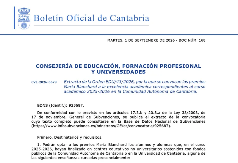 El BOC publica en su edición de hoy el extracto de convocatoria. FOTO: Oficina de Comunicación